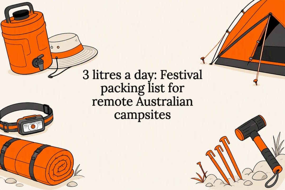 3 litres a day: Festival packing list for remote Australian campsites